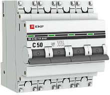 Выключатель автоматический EKF PROxima ВА47-63 4п 50А C 4.5кА картинка